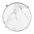 Round End Table with Sintered Stone Top and Metal Frame - 20.7 Inch