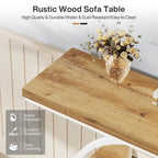 Industrial 4-Tier Sofa Table Entryway Table with Circle Base