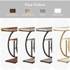Industrial 4-Tier Sofa Table Entryway Table with Circle Base