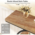 Industrial 4-Tier Sofa Table Entryway Table with Circle Base