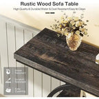 Industrial 4-Tier Sofa Table Entryway Table with Circle Base