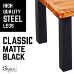 PIPE DECOR Matte Black Steel Modern Living Room Table Legs Set of 4
