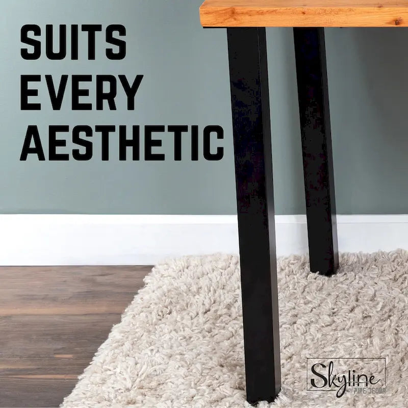 PIPE DECOR Matte Black Steel Modern Living Room Table Legs Set of 4