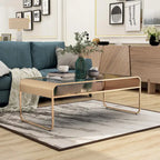 Watler Contemporary 48-inch Glass Top 1-Shelf Coffee Table by Furniture of America