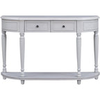 Retro Circular Curved Design Console Table with Open Style Shelf