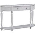 Retro Circular Curved Design Console Table with Open Style Shelf
