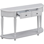 Retro Circular Curved Design Console Table with Open Style Shelf