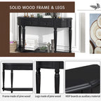 Retro Circular Curved Design Console Table with Open Style Shelf