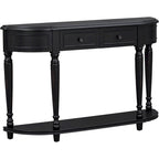 Retro Circular Curved Design Console Table with Open Style Shelf