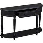 Retro Circular Curved Design Console Table with Open Style Shelf