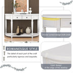 Retro Circular Curved Design Console Table with Open Style Shelf