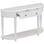Retro Circular Curved Design Console Table with Open Style Shelf