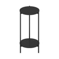 Furinno Besi 2-Tier Modern Tall Round Side End Table with Sturdy Metal Legs, Americano