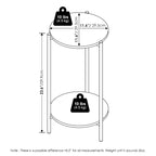 Furinno Besi 2-Tier Modern Tall Round Side End Table with Sturdy Metal Legs, Americano