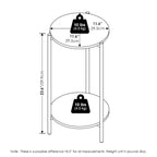 Furinno Besi 2-Tier Modern Tall Round Side End Table with Sturdy Metal Legs, Americano