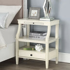 Table basse de rangement à 3 niveaux rectangulaire avec tiroir Table de nuit avec plateau coulissant Table d'appoint pour salon