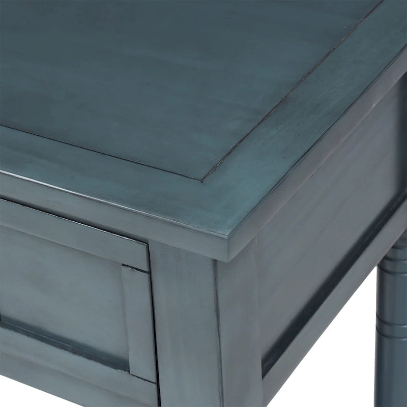Console Table with 2 Drawers and Bottom Shelf - Solid Pine Wood