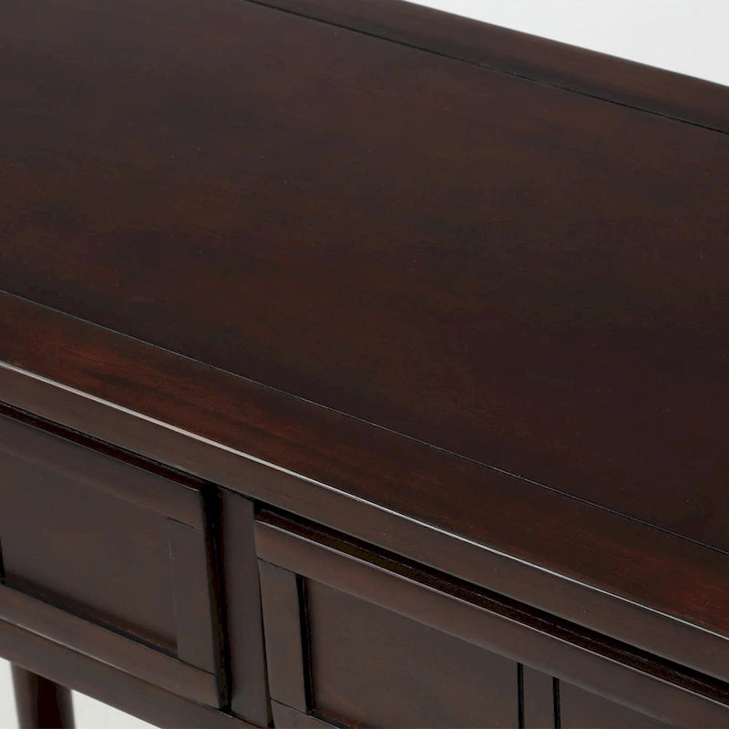 Console Table with 2 Drawers and Bottom Shelf - Solid Pine Wood