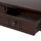 Console Table with 2 Drawers and Bottom Shelf - Solid Pine Wood