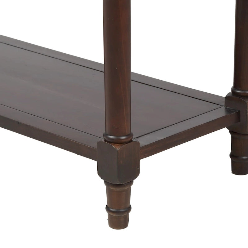 Console Table with 2 Drawers and Bottom Shelf - Solid Pine Wood