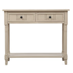 Console Table with 2 Drawers and Bottom Shelf - Solid Pine Wood
