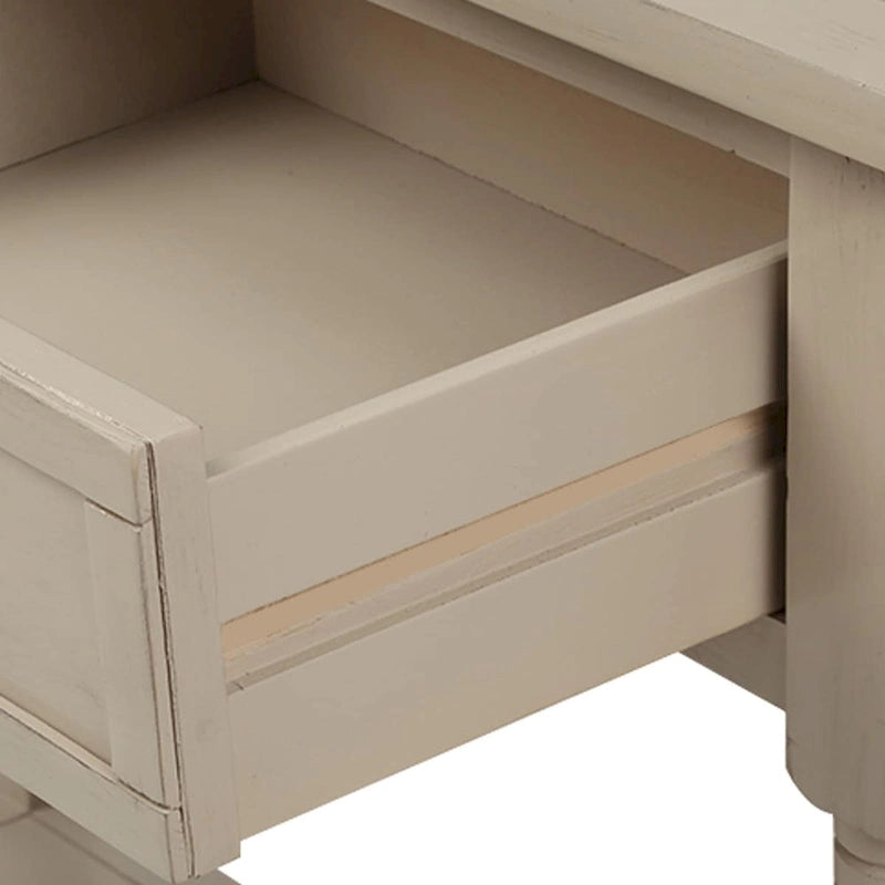 Console Table with 2 Drawers and Bottom Shelf - Solid Pine Wood