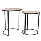 Natural Wood And Iron Nesting Accent Tables (Set of 2) by East at Main