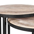 Natural Wood And Iron Nesting Accent Tables (Set of 2) by East at Main
