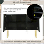 Entryway Sideboard Table Side Table Cabinet with Gold Metal Legs - 47.2L x 16.5W x 36.6H