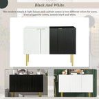 Entryway Sideboard Table Side Table Cabinet with Gold Metal Legs - 47.2L x 16.5W x 36.6H