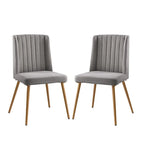 Morden Fort Modern 5-piece Dining Table Set with Classic Round Dining Table Velvet Dining Chair