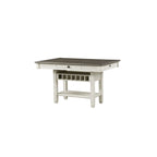 Moreen White Gray Fabric Storage Counter Height Set