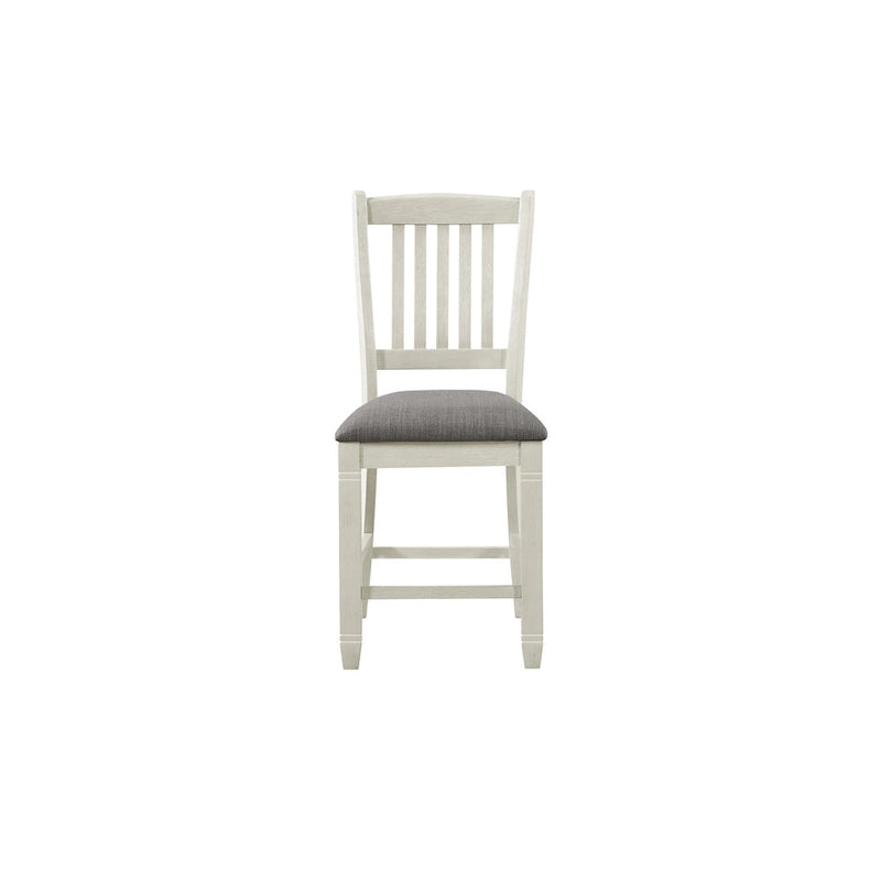 Moreen White Gray Fabric Storage Counter Height Set