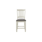 Moreen White Gray Fabric Storage Counter Height Set