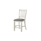 Moreen White Gray Fabric Storage Counter Height Set