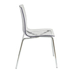 Ralph Acrylic Plastic Dining Chair (Set of 2) Chrome Metal Legs Modern Transparent Accent Side Chair for Dining Room & Kitchen