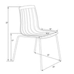 Ralph Acrylic Plastic Dining Chair (Set of 2) Chrome Metal Legs Modern Transparent Accent Side Chair for Dining Room & Kitchen