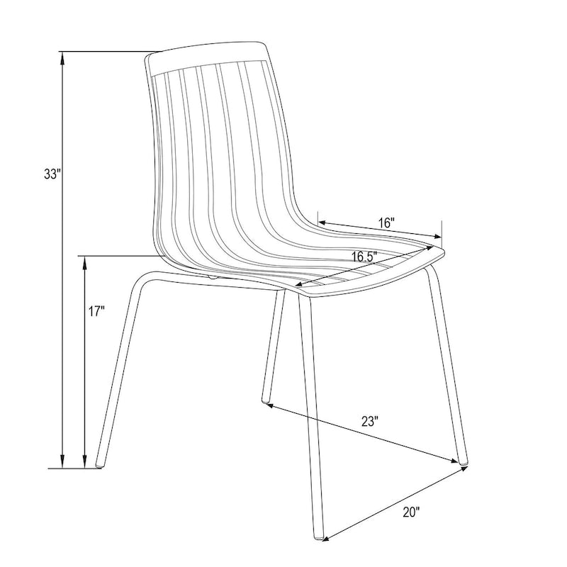 Ralph Acrylic Plastic Dining Chair (Set of 2) Chrome Metal Legs Modern Transparent Accent Side Chair for Dining Room & Kitchen