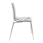 Ralph Acrylic Plastic Dining Chair (Set of 2) Chrome Metal Legs Modern Transparent Accent Side Chair for Dining Room & Kitchen