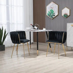 SEYNAR Modern Glam Velvet Dining Side Chair Set of 2 with Gold Metal Frame