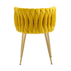 SEYNAR Modern Glam Velvet Dining Side Chair Set of 2 with Gold Metal Frame