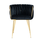 SEYNAR Modern Glam Velvet Dining Side Chair Set of 2 with Gold Metal Frame