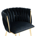 SEYNAR Modern Glam Velvet Dining Side Chair Set of 2 with Gold Metal Frame