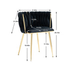 SEYNAR Modern Glam Velvet Dining Side Chair Set of 2 with Gold Metal Frame