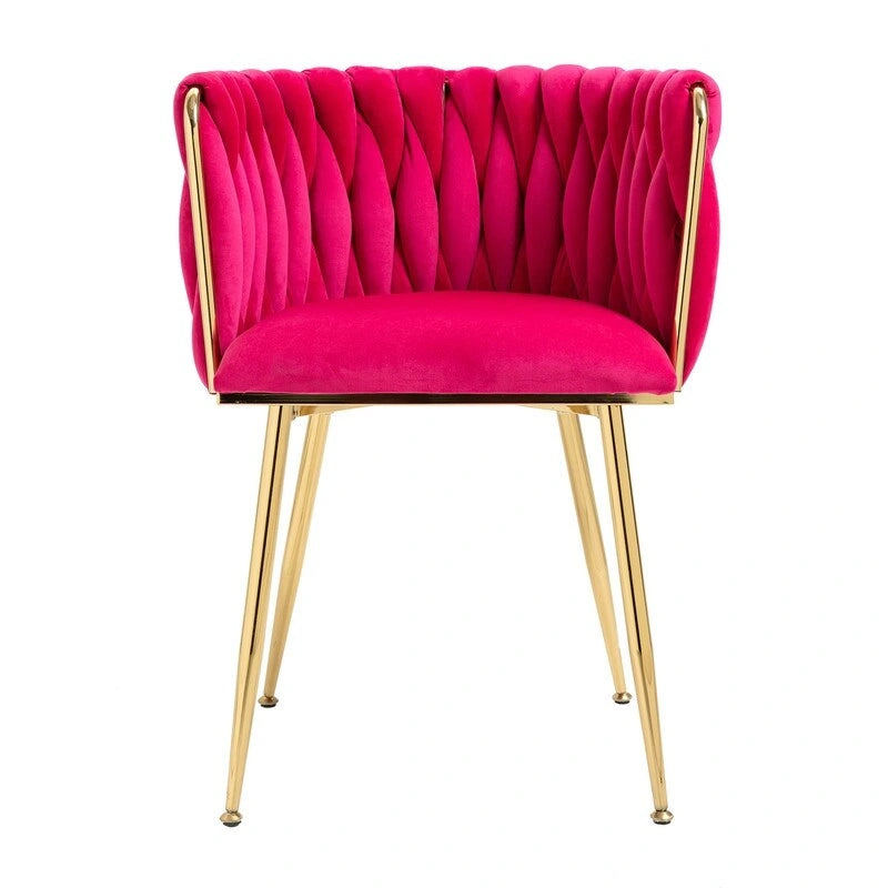 SEYNAR Modern Glam Velvet Dining Side Chair Set of 2 with Gold Metal Frame