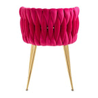 SEYNAR Modern Glam Velvet Dining Side Chair Set of 2 with Gold Metal Frame
