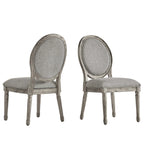 Chaises de salle à manger rondes en lin et bois Deana (lot de 2) par iNSPIRE Q Artisan