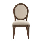 Chaises de salle à manger rondes en lin et bois Deana (lot de 2) par iNSPIRE Q Artisan