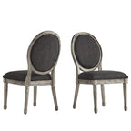 Chaises de salle à manger rondes en lin et bois Deana (lot de 2) par iNSPIRE Q Artisan