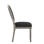 Chaises de salle à manger rondes en lin et bois Deana (lot de 2) par iNSPIRE Q Artisan
